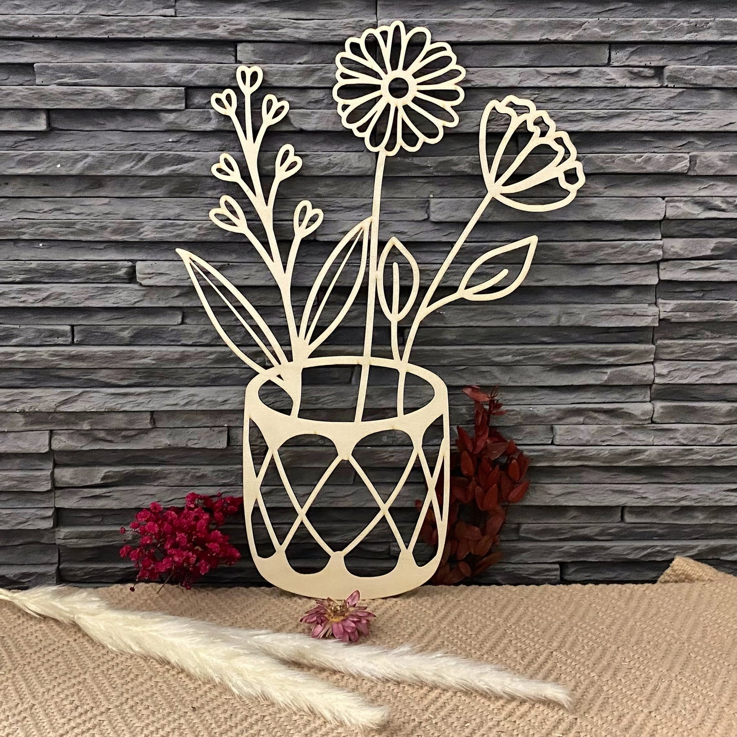 Holzblumen Bild, Deko Blumen, Wiesenblumen aus Holz, Blumen aus Holz, Selfmade, DIY